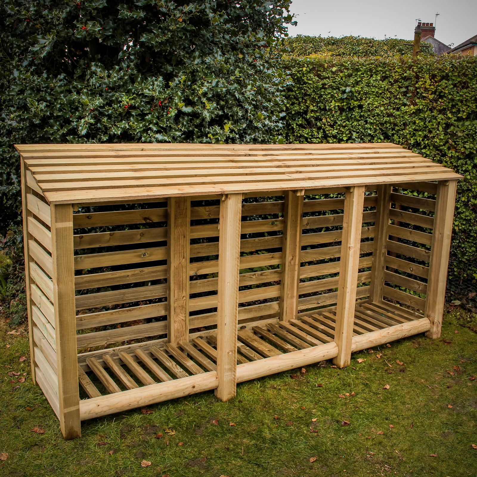 XL Heavy Duty Slatted Log Store Garden Supplies Centre