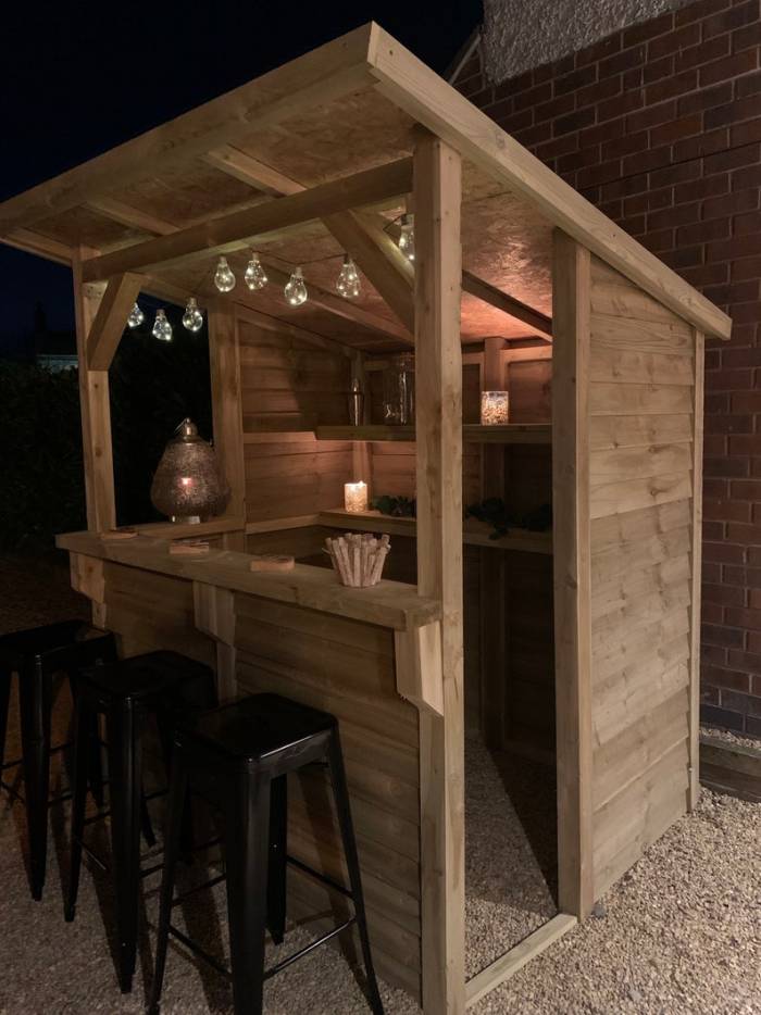 Wooden Garden Bar, Heavy Duty Pressure Treated - Image 3